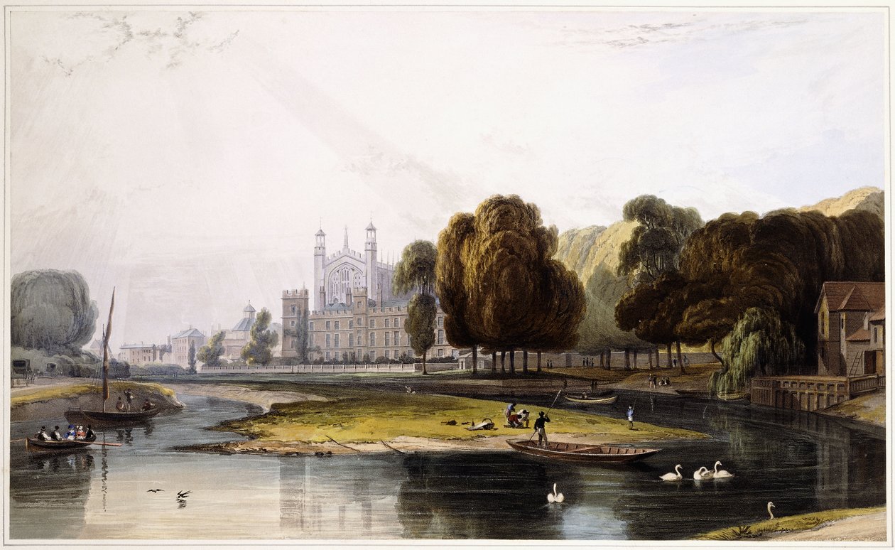 Eton Koleji, "Windsor Kalesi ve Bitişik Manzaranın Seçilmiş Görünümleri"nden, 1831-1835 by William Daniell
