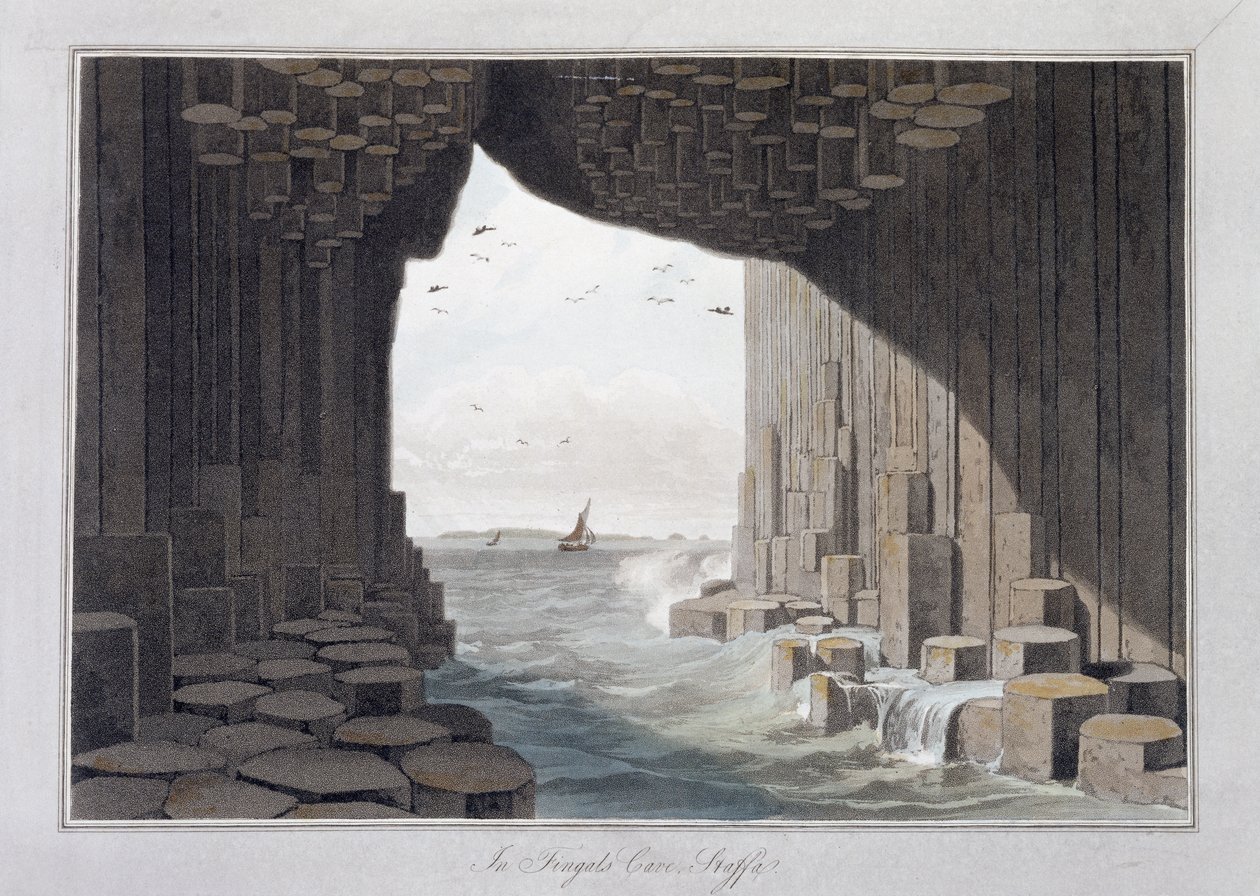 Fingal Mağarasında, Staffa, İskoçya, 1829 by William Daniell