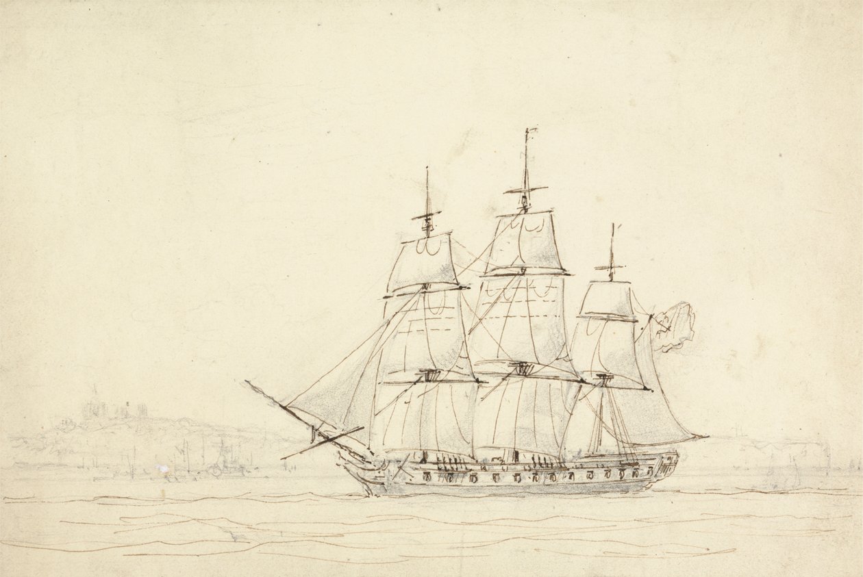 Üç Direkli Gemi by William Daniell