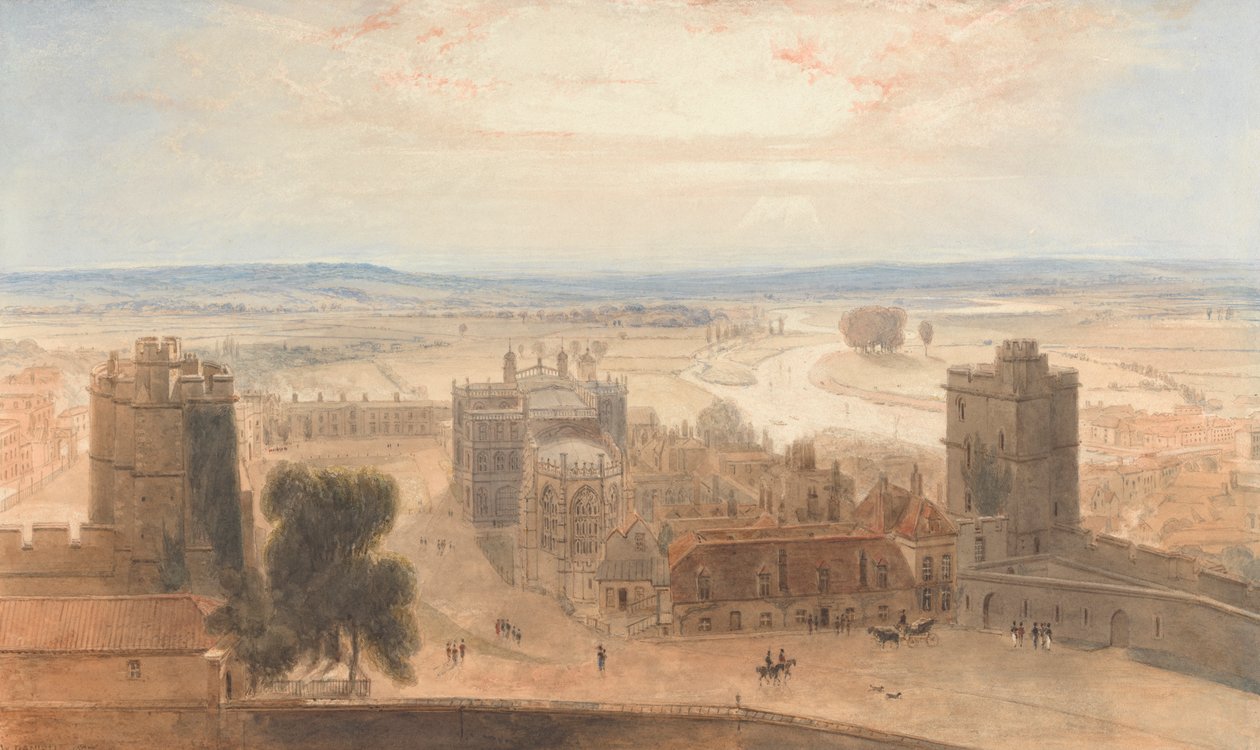 Yuvarlak Kuleden Görünüm, Windsor Kalesi by William Daniell