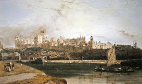 Windsor Kalesi (kağıt üzerine sulu boya) by William Daniell