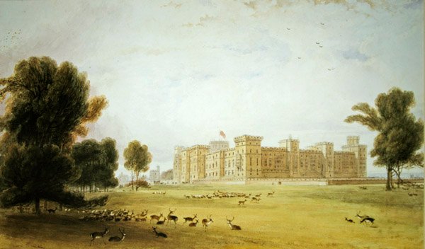 Windsor Kalesi (kağıt üzerine sulu boya) by William Daniell