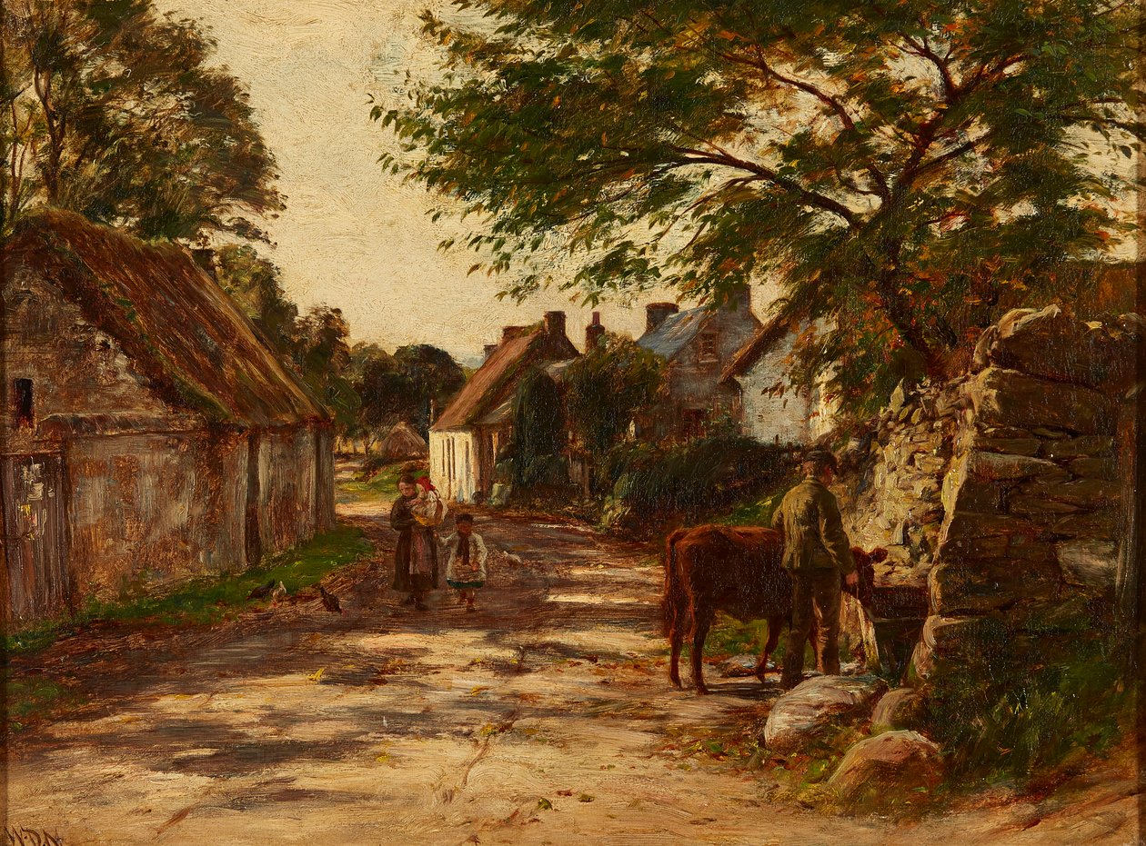 Bir Köy Yolunda Geç Öğleden Sonra (tuval üzerine yağlı boya) by William Darling McKay
