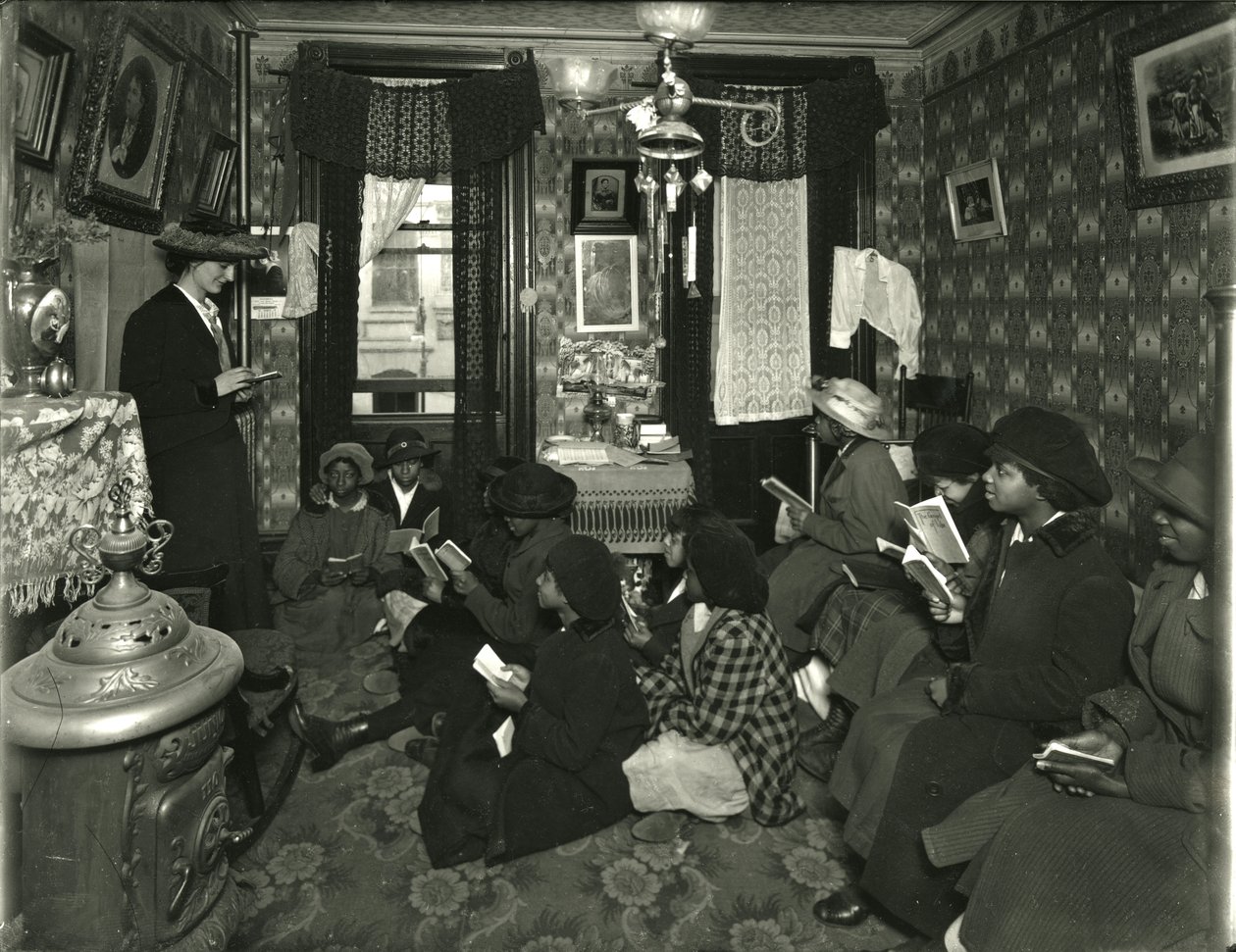 Evangelist Komite, Bayan Williams, 136 W. 99th Street, Miss Broad Teaches, 1916 by William Davis Hassler