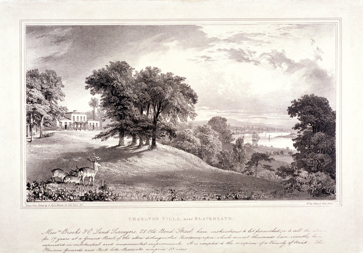 Blackheath yakınlarındaki Charlton Evi, Greenwich, Londra, c1830. by William Day
