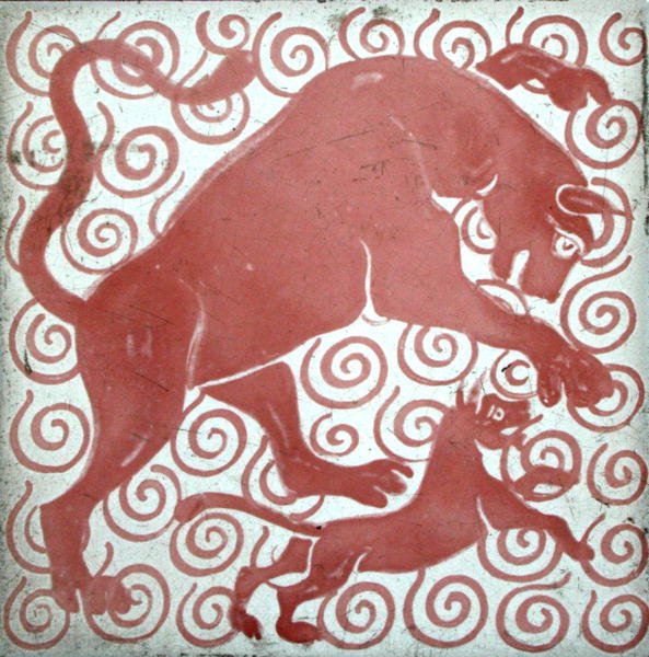 Efsanevi canavarlar (seramik) by William de Morgan