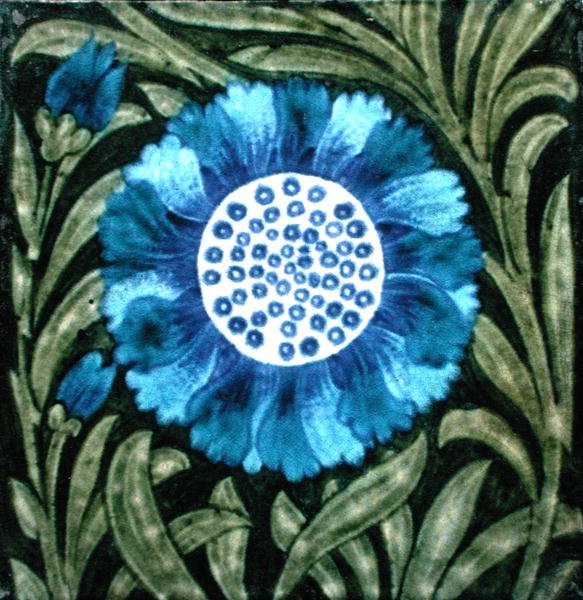 İran tarzı çiçek desenli karo (seramik) by William de Morgan