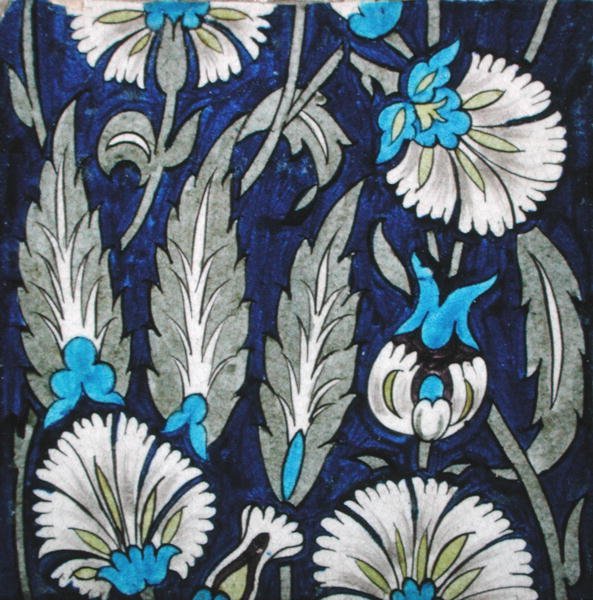Çiçek desenli karo (seramik) by William de Morgan