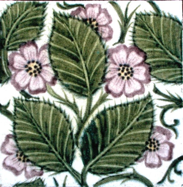 Çiçek desenli karo (seramik) by William de Morgan