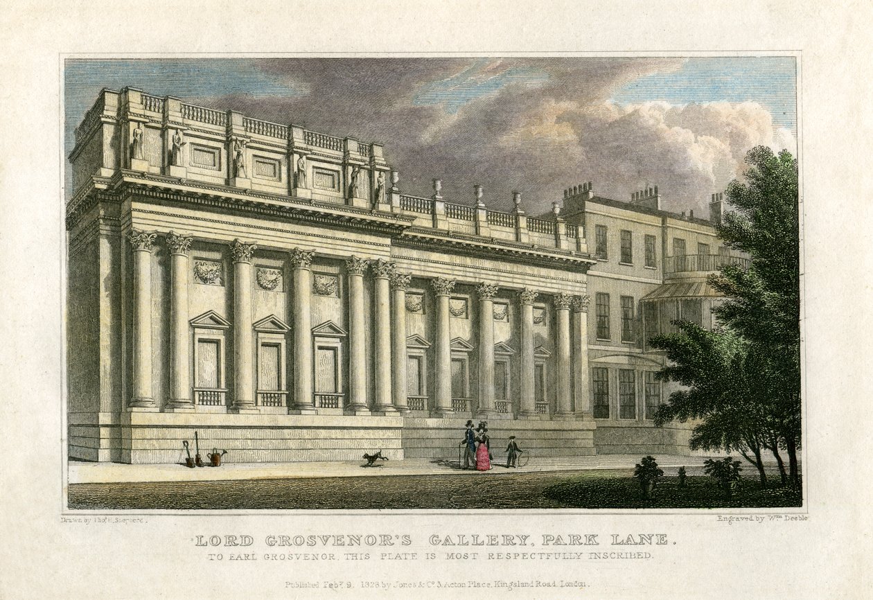 Lord Grosvenors Galerisi, Park Lane, Londra, 1828 by William Deeble
