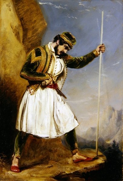 Bir Evzone (kağıt üzerinde yağlı boya) by William Derby