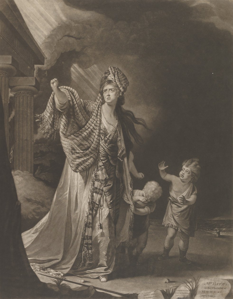 Medea Karakterinde Bayan Yates, 1771. by William Dickinson