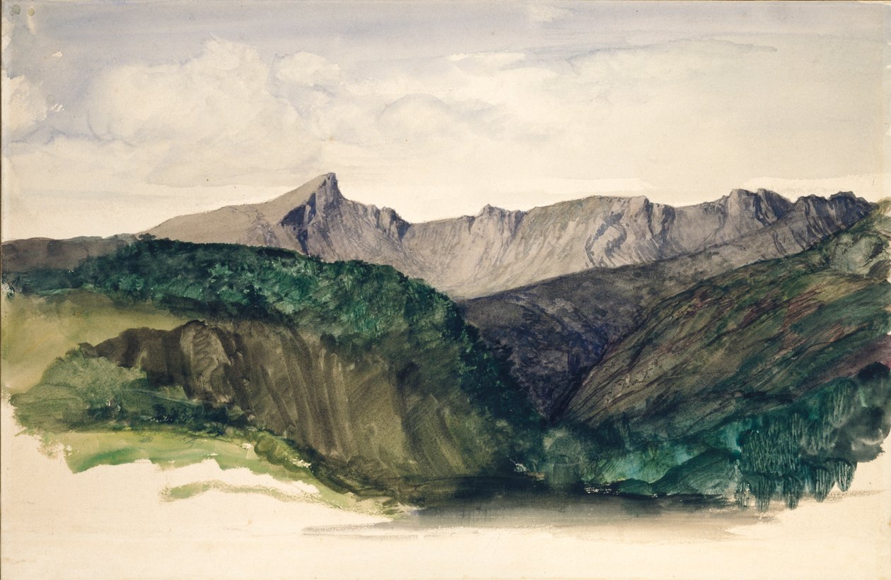 Uzak Bir Dağ Sırasının İncelenmesi, 1860 by William Dyce
