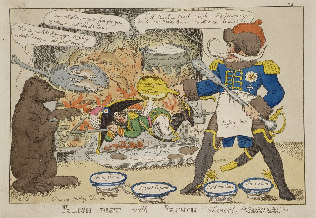 8 Aralık 1812'de yayınlanan William Elmes tarafından 'Fransız Tatlısı ile Polonya Diyeti' by William Elmes