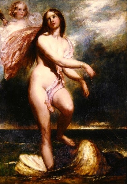 Galatea (değirmen tahtasında yağ) by William Etty