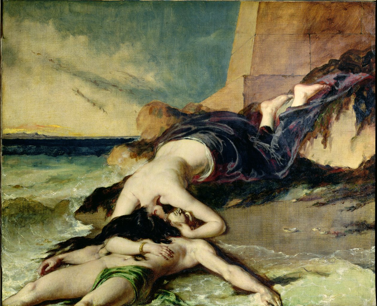 Hero ve Leander (tuval üzerine yağlıboya) by William Etty