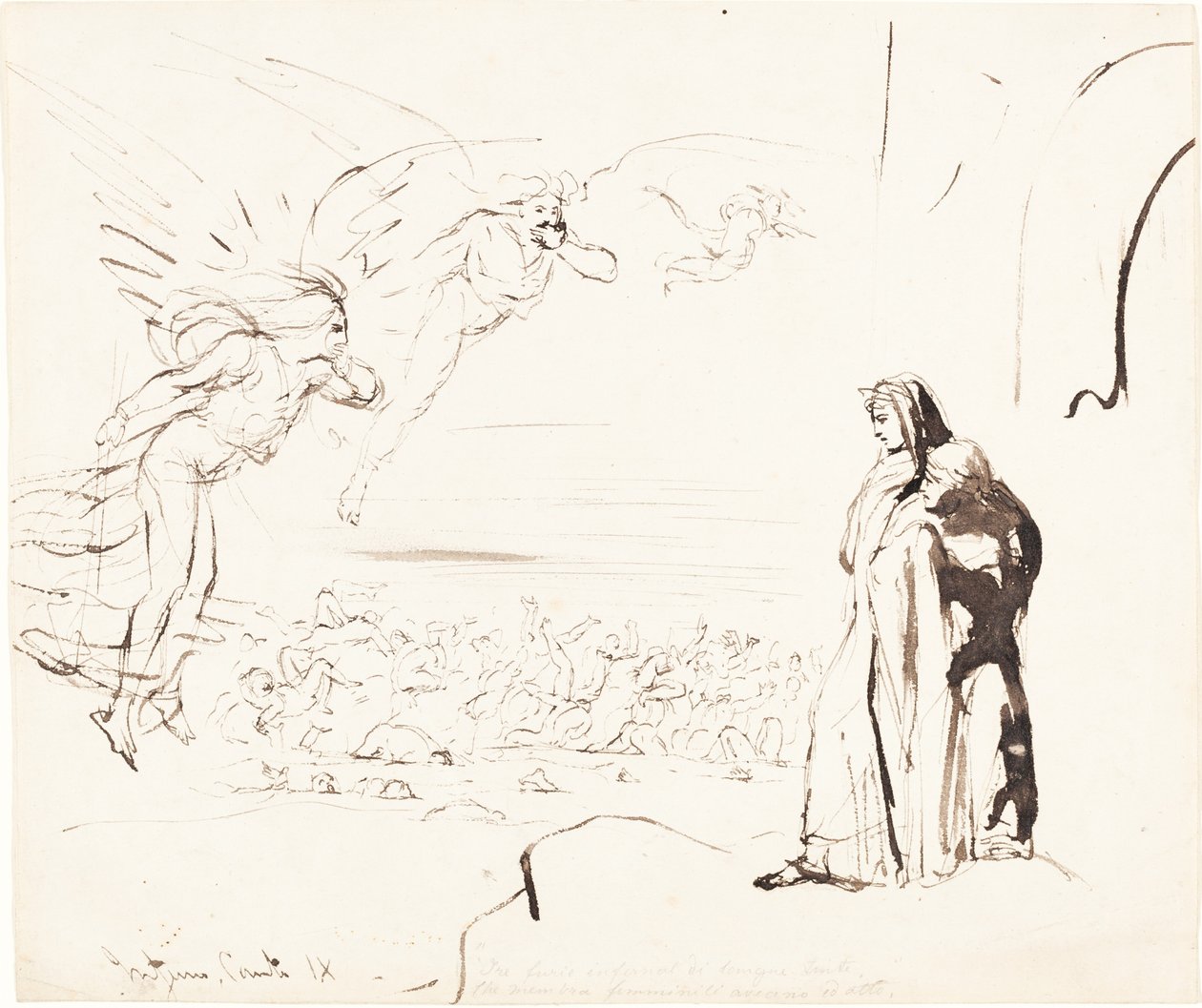Cehennemden bir sahne (canto IX) by William Etty