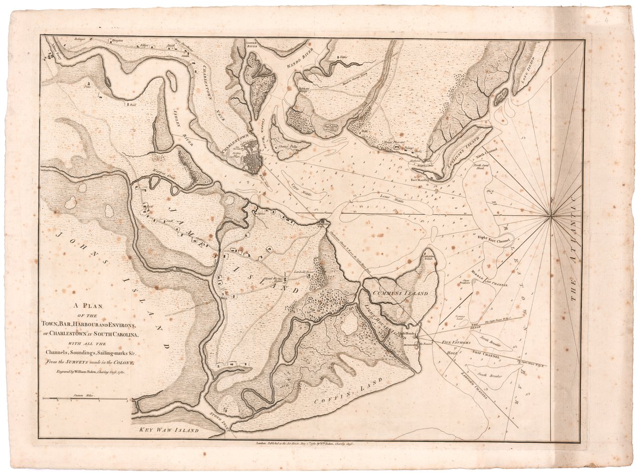 Charlestown Planı, SC, Faden by William Faden