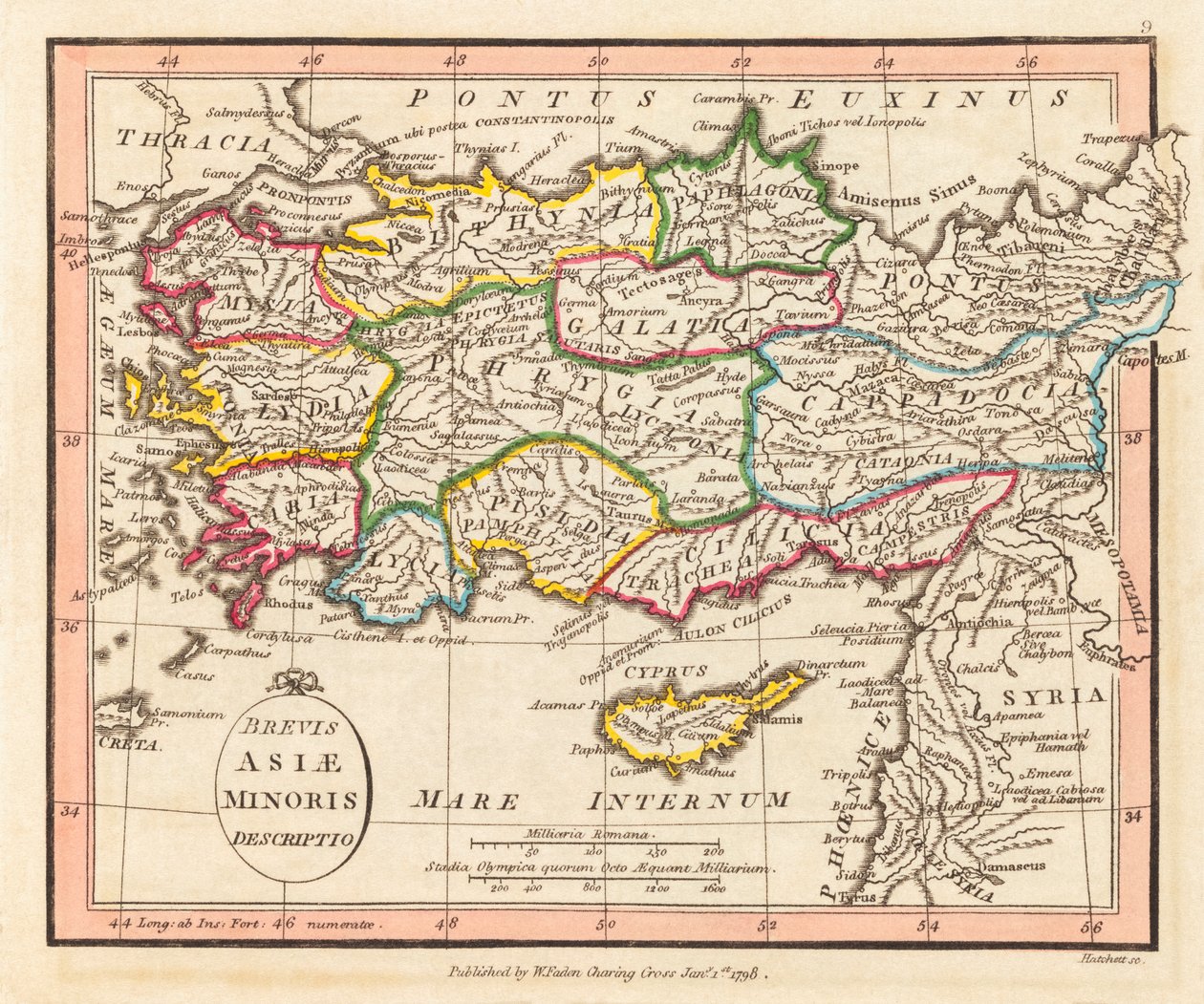 Antik Küçük Asya. Harita. by William Faden