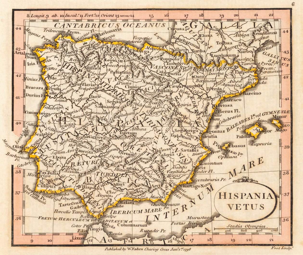 Eski İspanya ve Portekiz. Harita. by William Faden