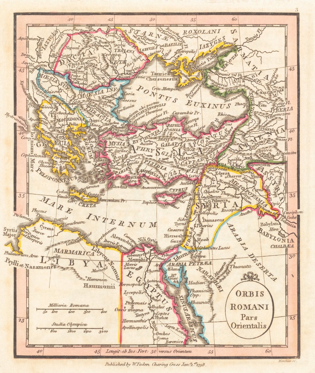 Doğu Roma İmparatorluğu. Harita. by William Faden