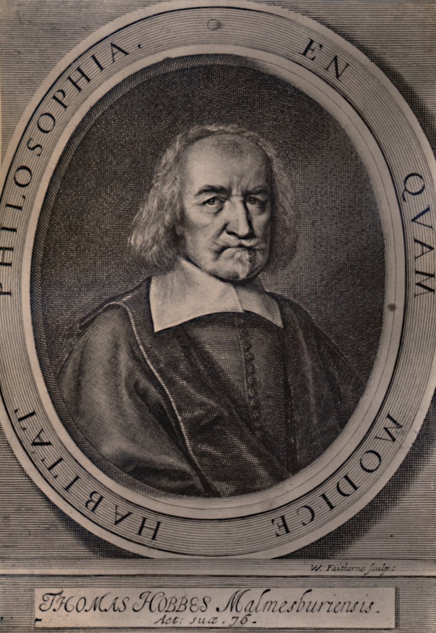 Thomas Hobbes, İngiliz filozof, c1668 1894 by William Faithorne