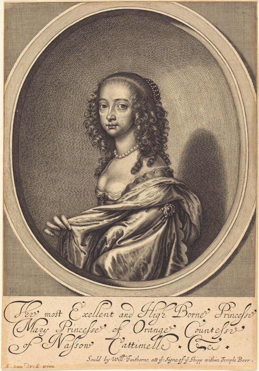 Mary, Orange Prensesi by William Faithorne after Sir Anthony van Dyck