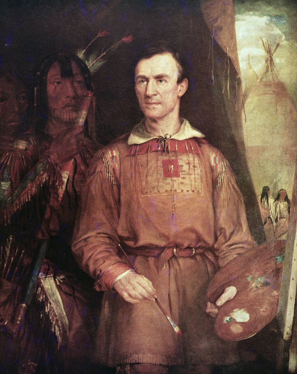 George Catlin (1798-1872) 1849 (tuval üzerine yağlı boya) by William Fisk