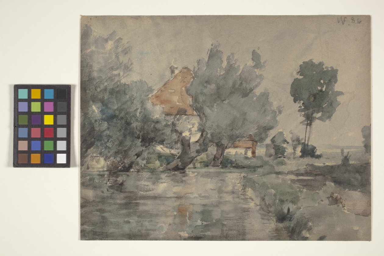 Bavyera Manzarası (kırık beyaz kağıt üzerine suluboya) by William Forsyth