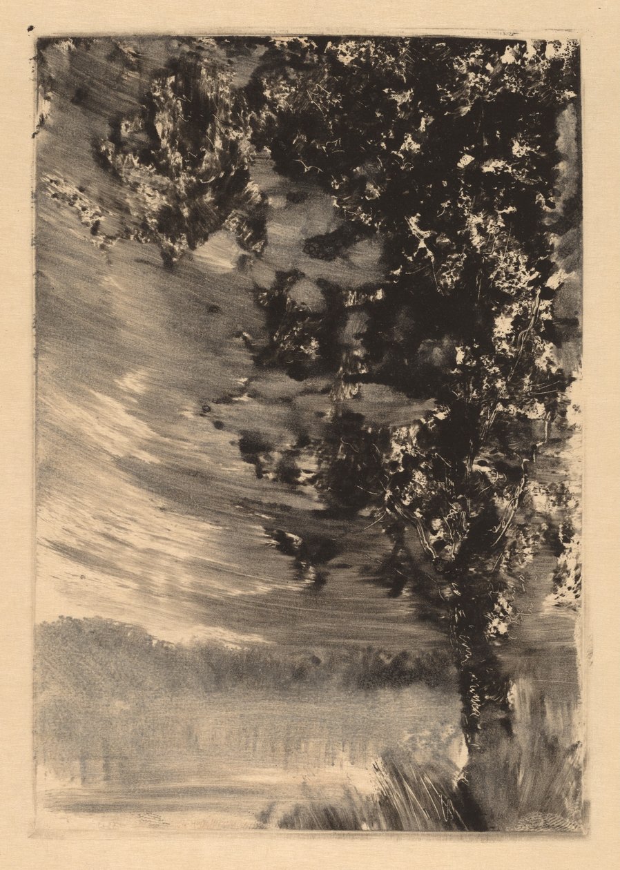 Sağda Ağaç ile Mehtaplı Manzara by William Fowler Hopson
