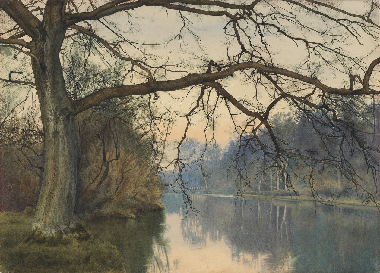 Nehir Kıyısında Büyük Bir Ağaç, 1892 by William Fraser Garden