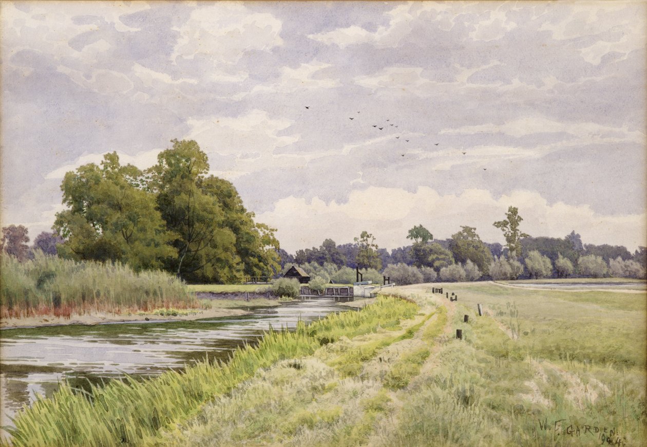 Ouse Nehri Üzerinde, Hemingford Grey, 1904 by William Fraser Garden