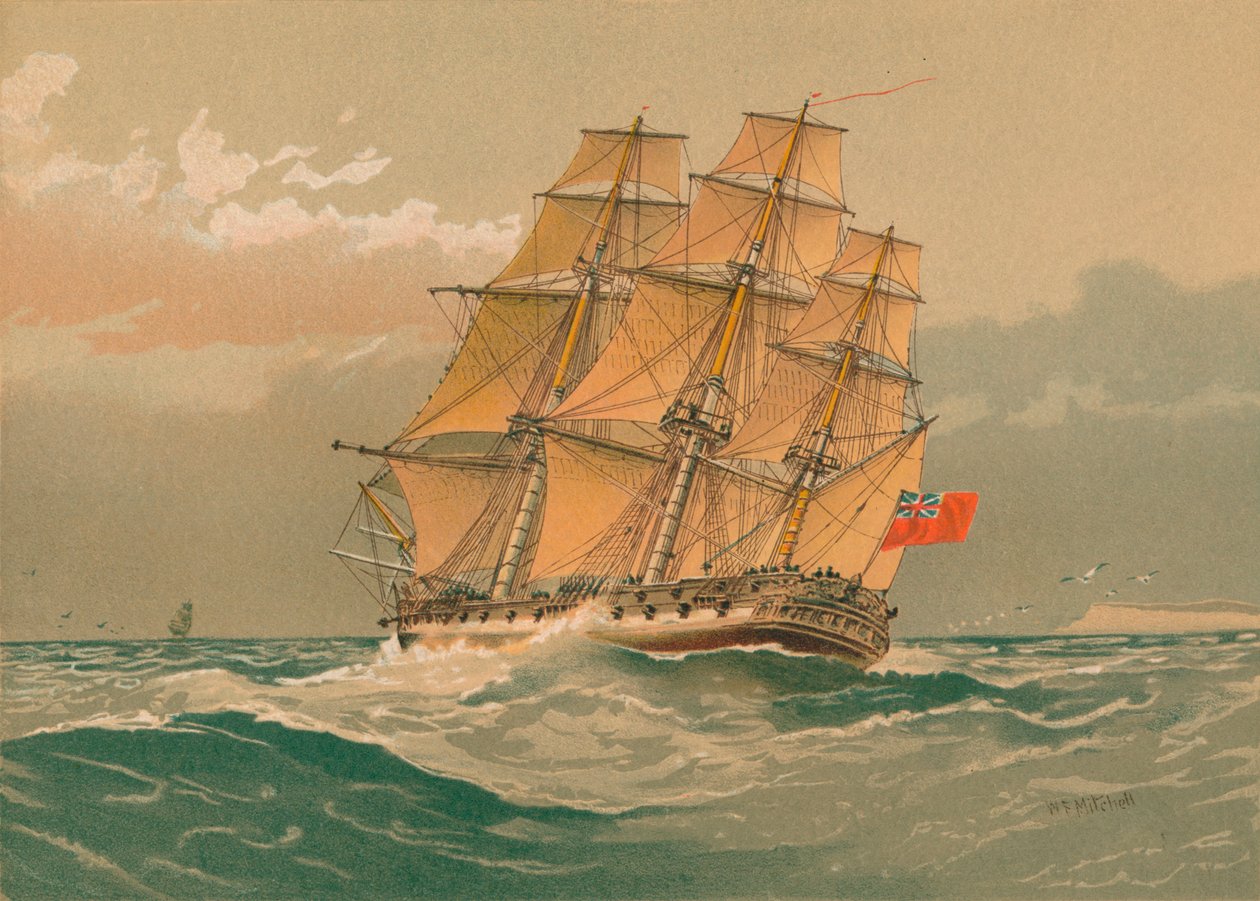 38-Gun Fırkateyn, yaklaşık 1770, 19. yüzyılın sonları ve 20. yüzyılın başlarında. by William Frederick Mitchell
