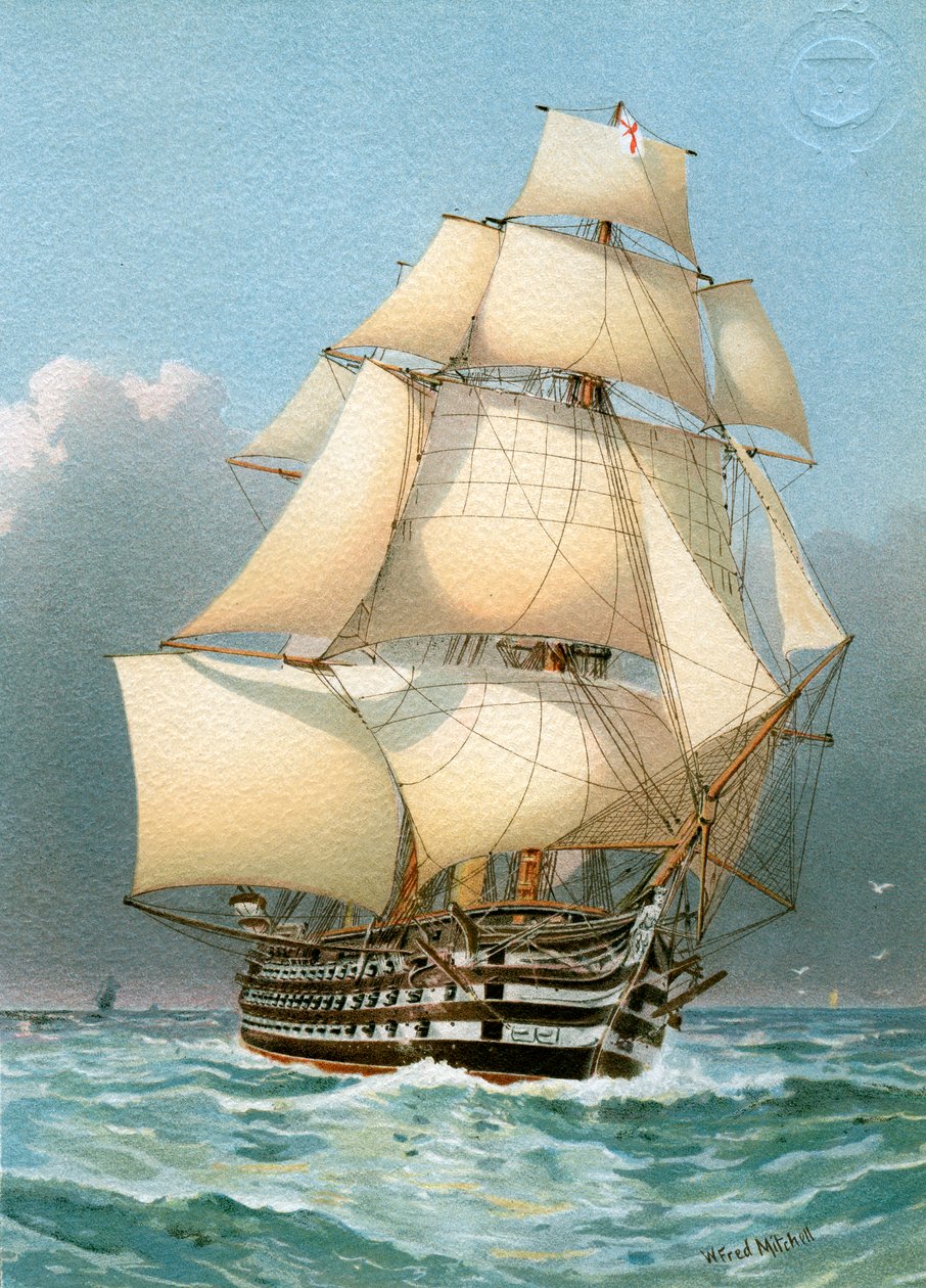 HMS Victoria, Kraliyet Donanması 121 top savaş gemisi, c1859 c1890-c1893. by William Frederick Mitchell