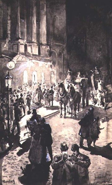 The Door of the Lyceum, Edinburgh (mürekkep ve Çin beyazı) by William G. Burn Murdoch