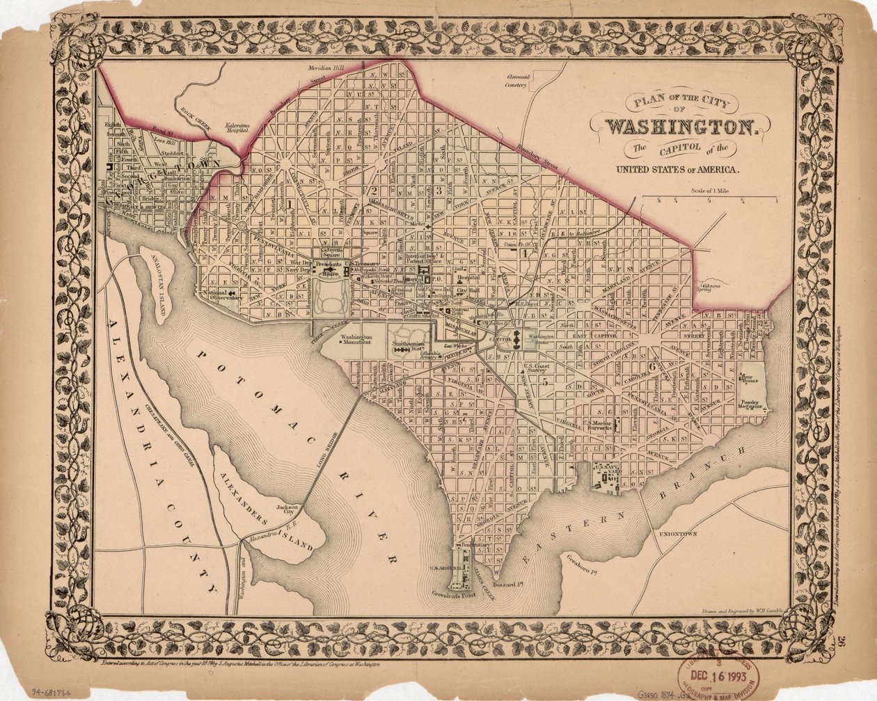 Washington şehrinin planı - Amerika Birleşik Devletleri