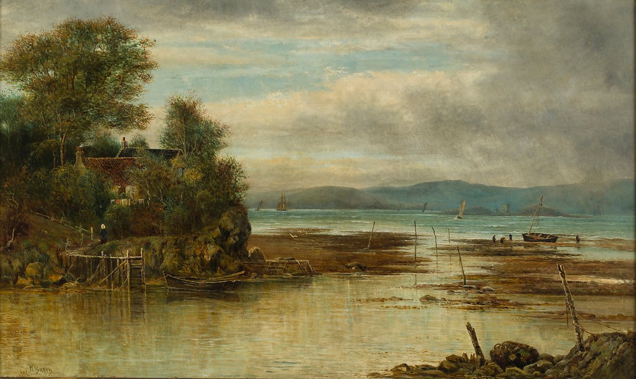 Cramond Vapuru - Nehrin Denizle Birleştiği Yer (tuval üzerine yağlı boya) by William Gerard Barry