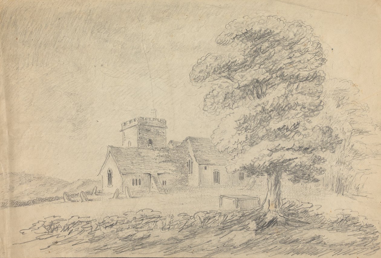 Boldre Kilisesi'nin görünümü by William Gilpin