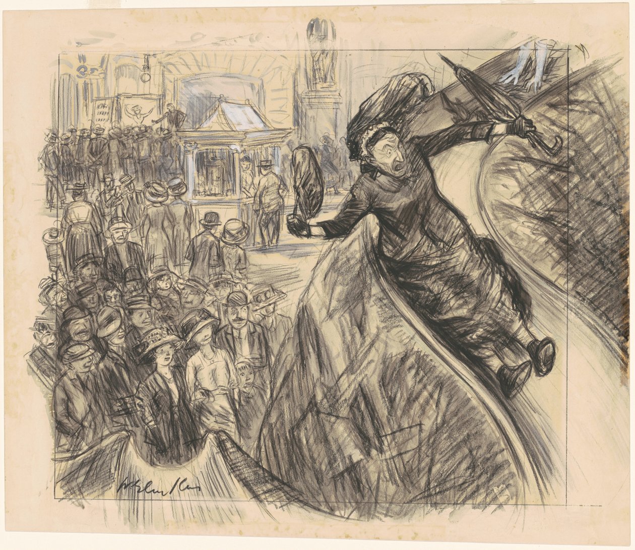 Orada Empire State Ekspresinden Daha Hızlı Kayarak Düştüm by William Glackens