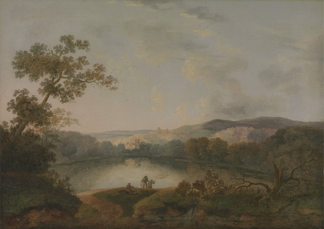 Balıkçıların Olduğu Bir Göl Manzarası by William Groombridge