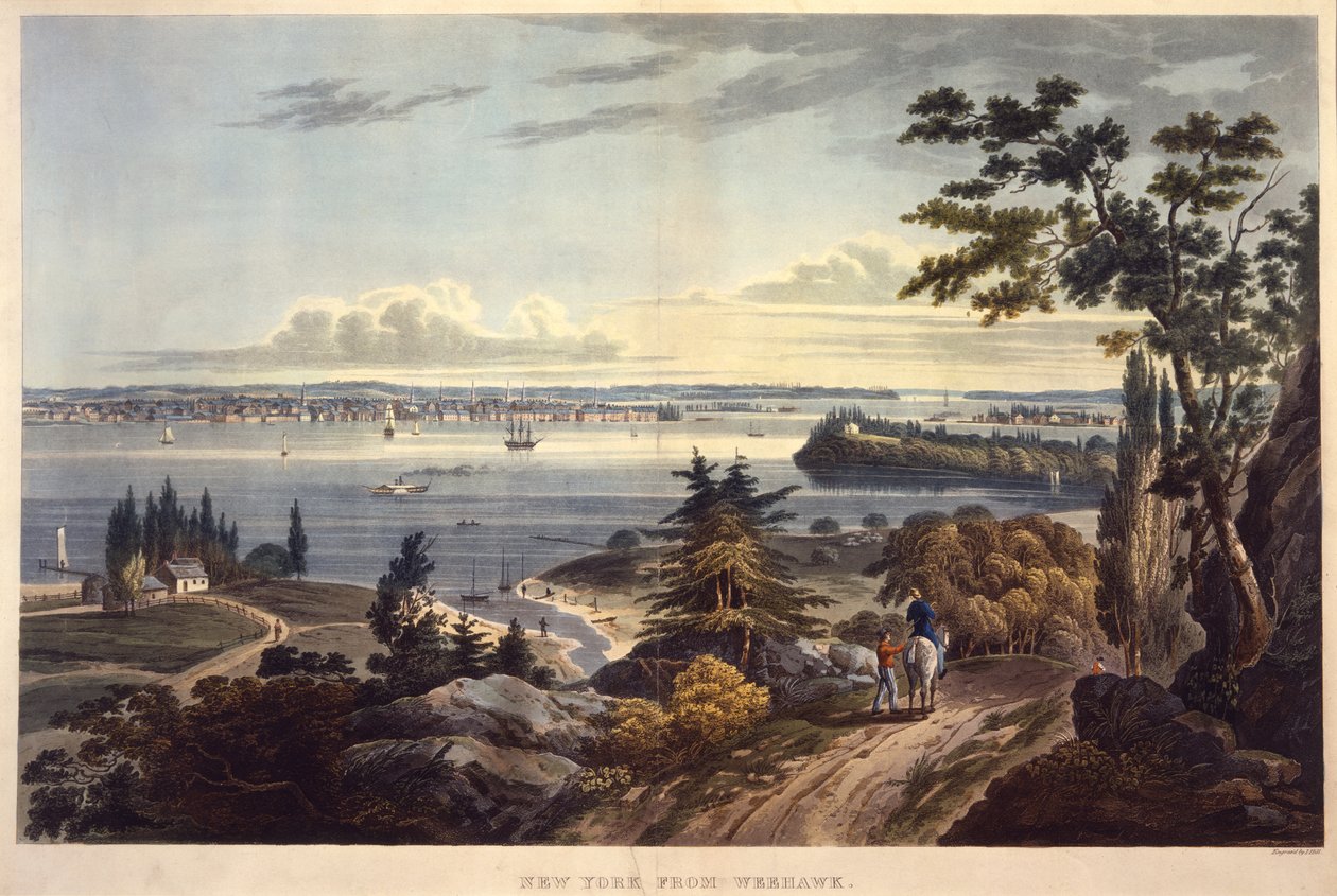 John Hill tarafından kazınmış Weehawk [Weehawken] dan New York, tarihsiz (aquatint) by William Guy Wall