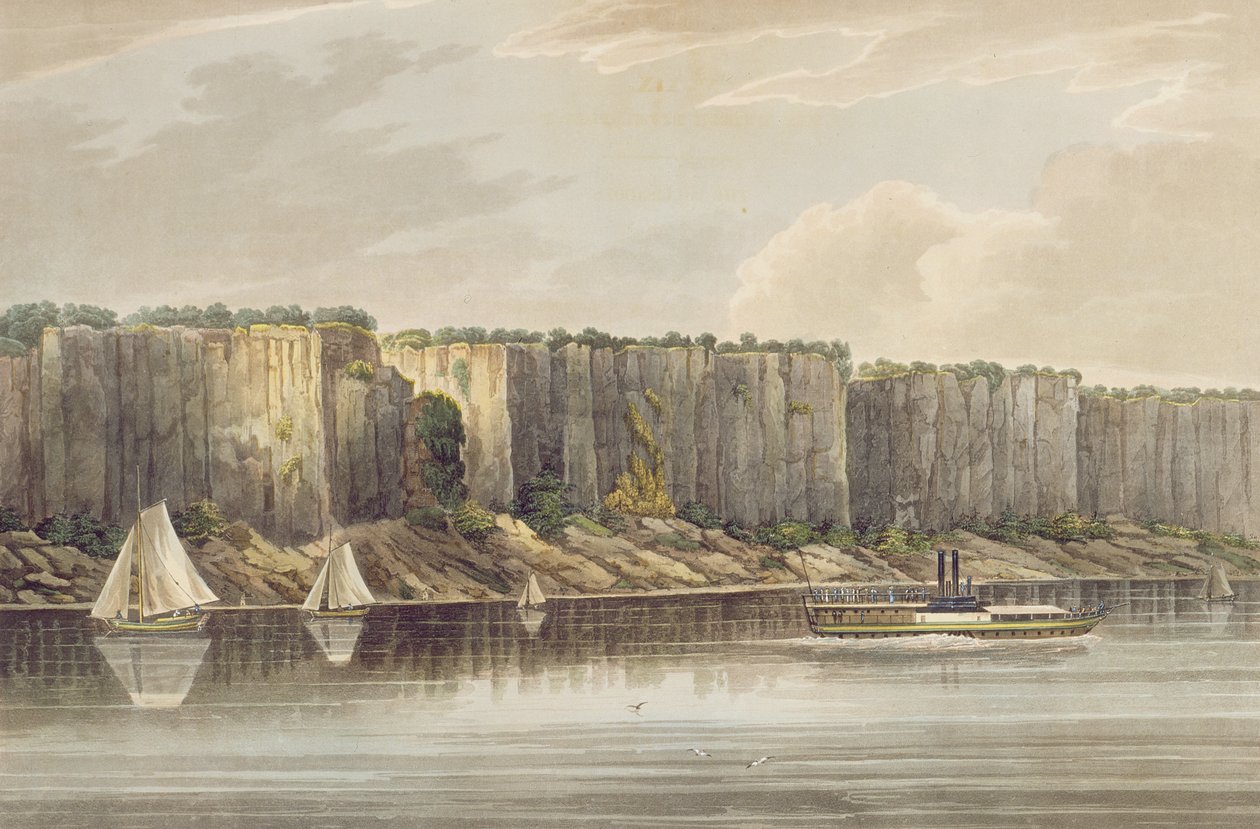 Palisades, No.19 Hudson Nehri Portföyü, J. Hill tarafından oyulmuş, 1821-25 by William Guy Wall