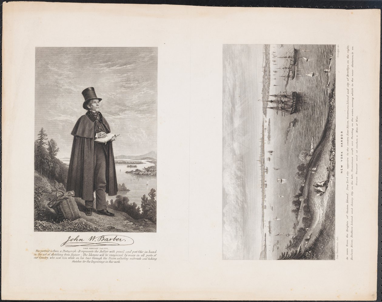A. John W. Berber; B. New York Limanı, 1849 dolayları (gravür) by William H. Dougal