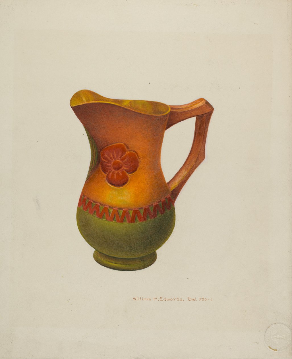 Oyma Ahşap Sürahi, c. 1940. by William H Edwards