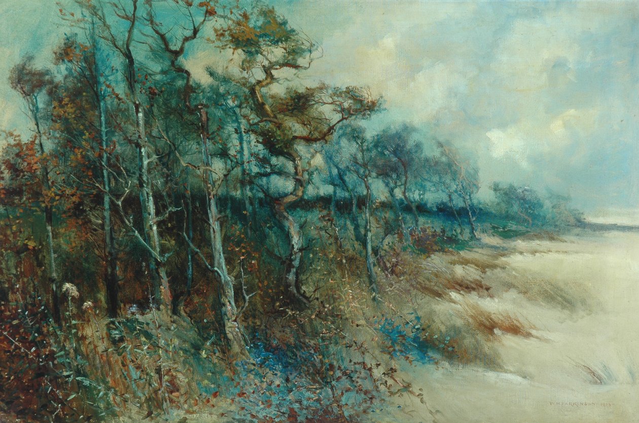 Kumlu Bir Peyzajdaki Ağaçlar, Heysham, 1915 by William H. Parkinson