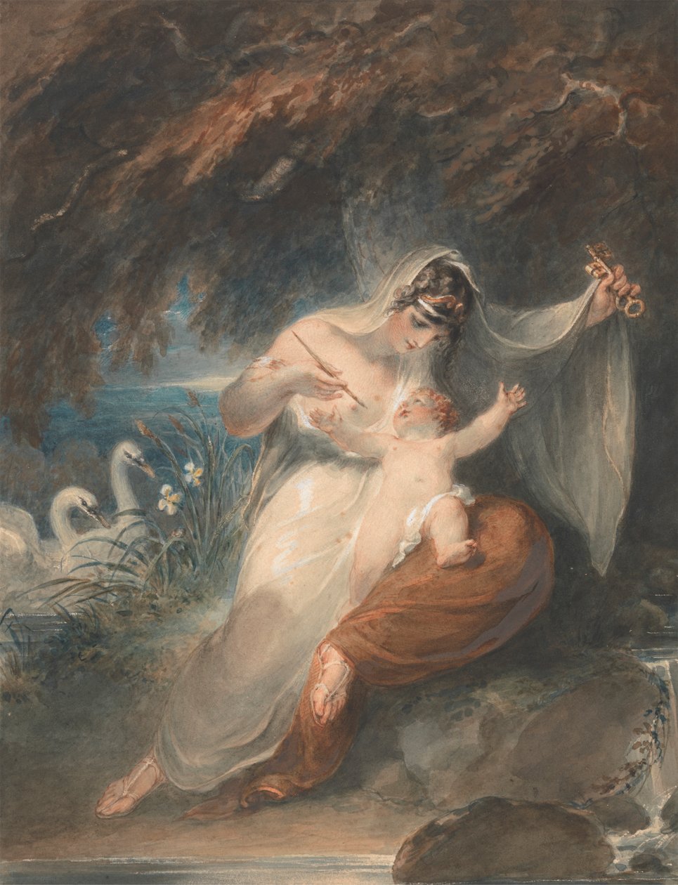 Doğa, bebek Shakespeare'e kendini gösterir: Thomas Gray, The Progress of Poesy, III.1 by William Hamilton