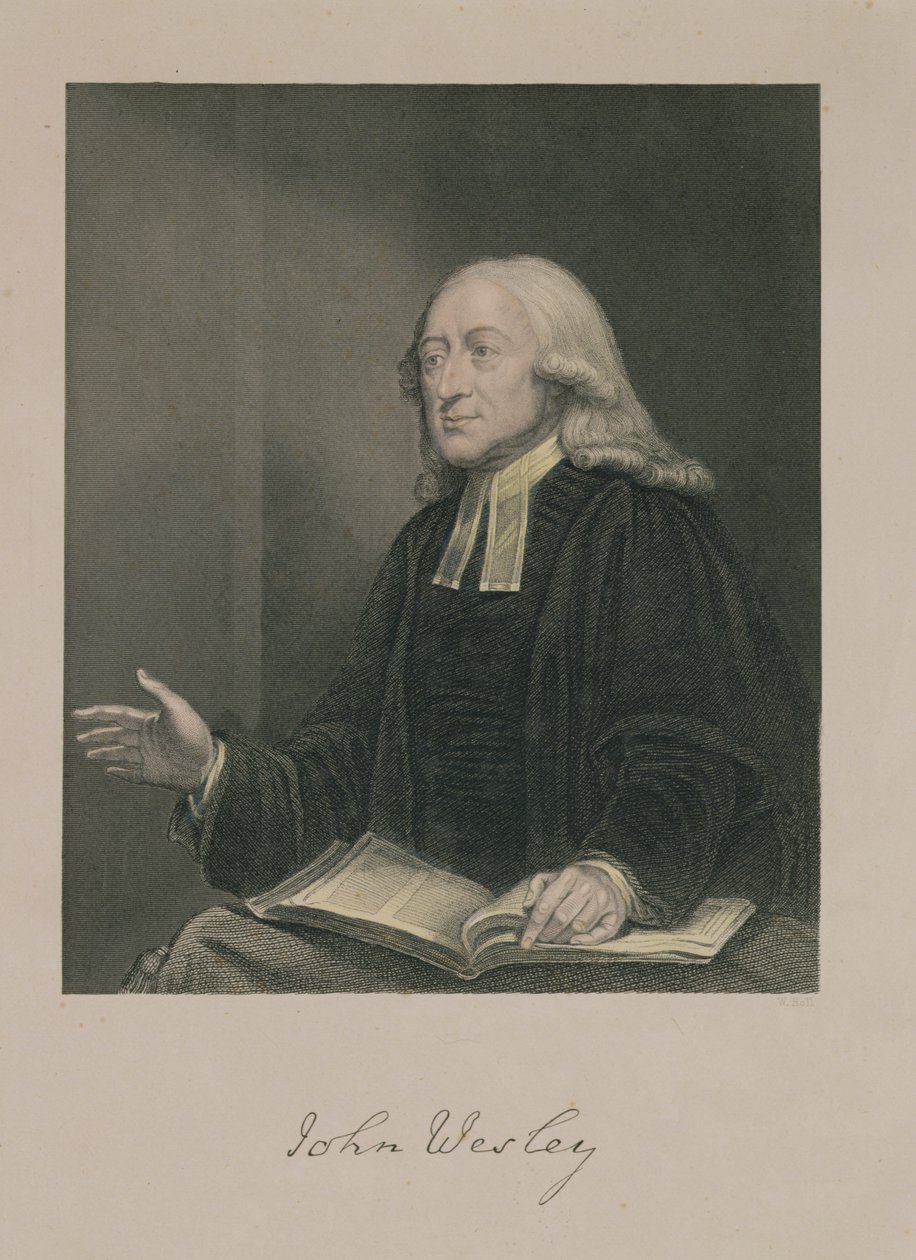 William Holl (1807-71) tarafından oyulmuş John Wesley (1703-91) portresi pub. A. Fullarton und Co. tarafından by William Hamilton