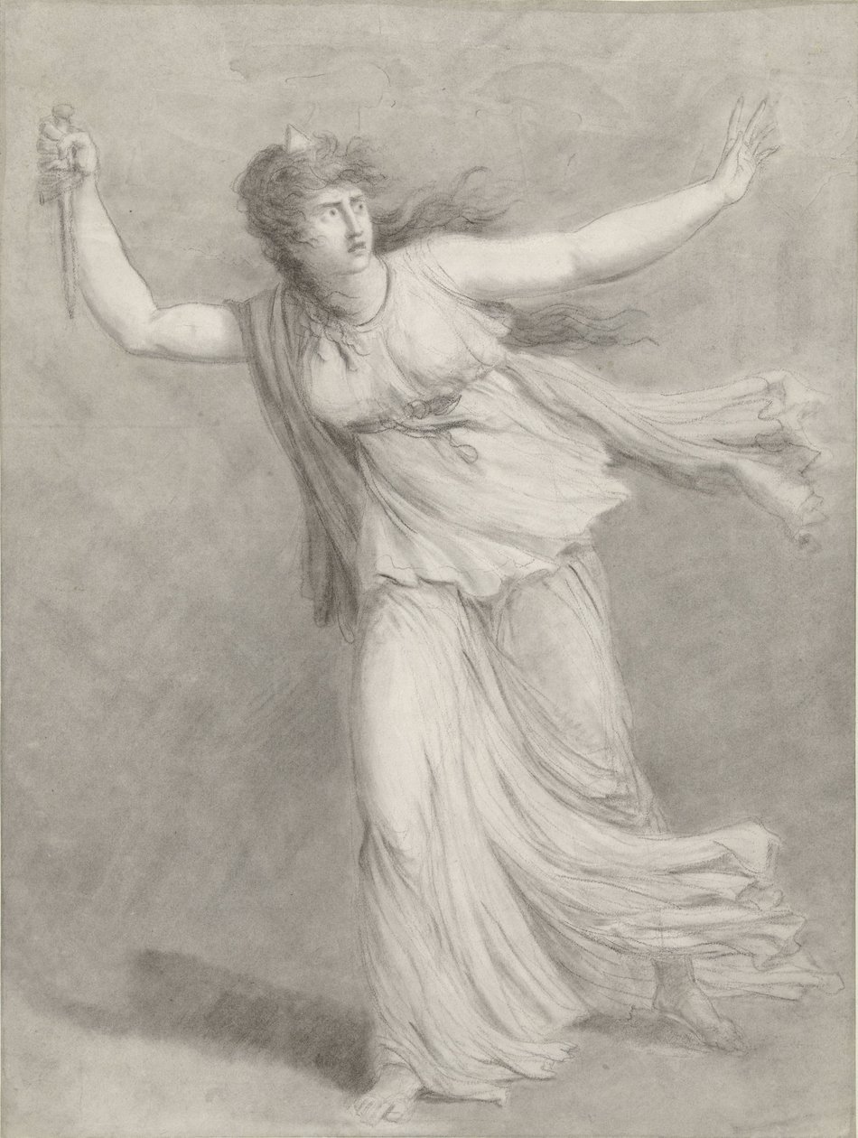 Euphrasia rolünde Toneelspeelster Sarah Siddons by William Hamilton