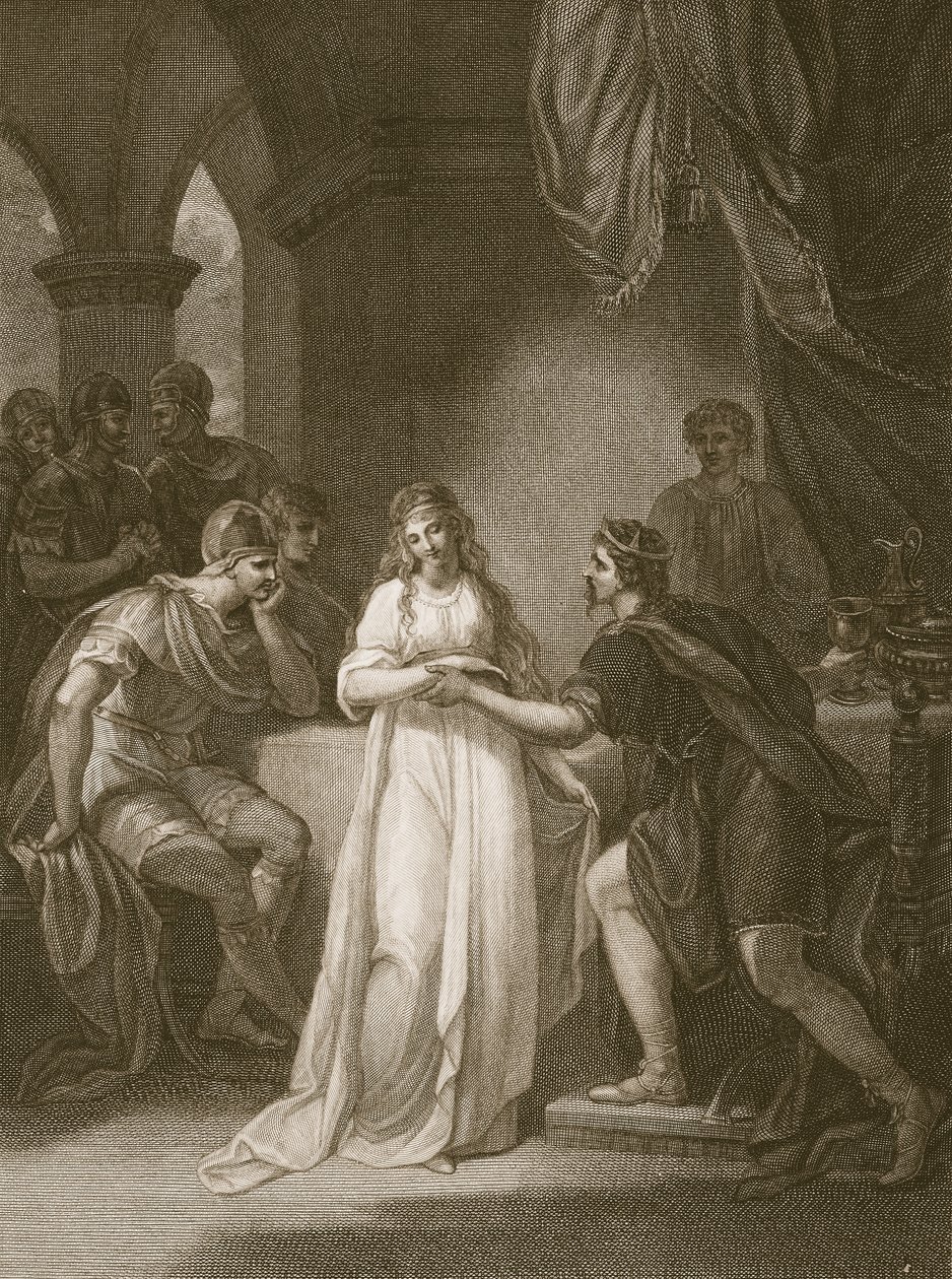 Vortigern ve Rovena, Delatre tarafından oyulmuş, David Hume