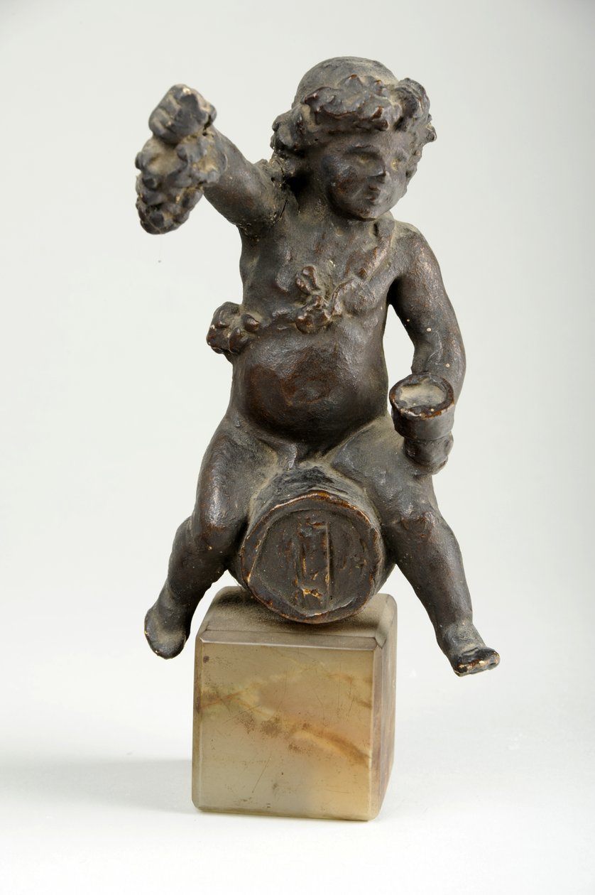 Şarap fıçısında Cherub (boyalı sıva) by William Hamo Thornycroft